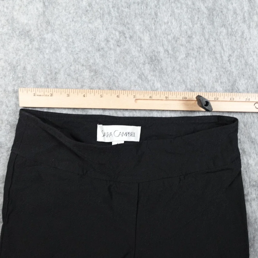 Sara Campbell Pants Women 6 Black‎ Stretch Slim Tapered Made In USA Career